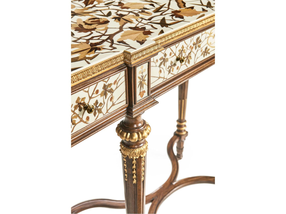 Trianon Rectangular Oak Leaf Parquetry Console Table