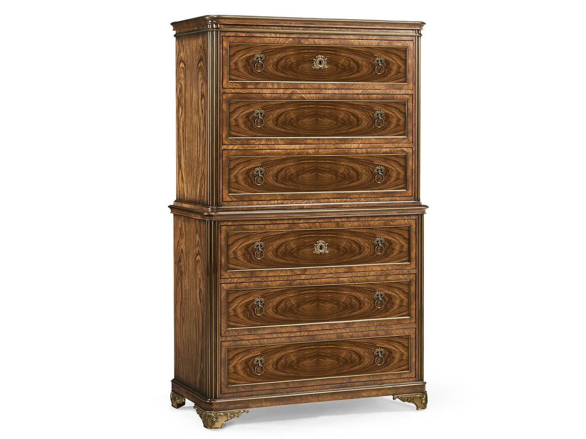 Viceroy Santos Brown Mahogany Wood Accent Chest with Brass Inlay