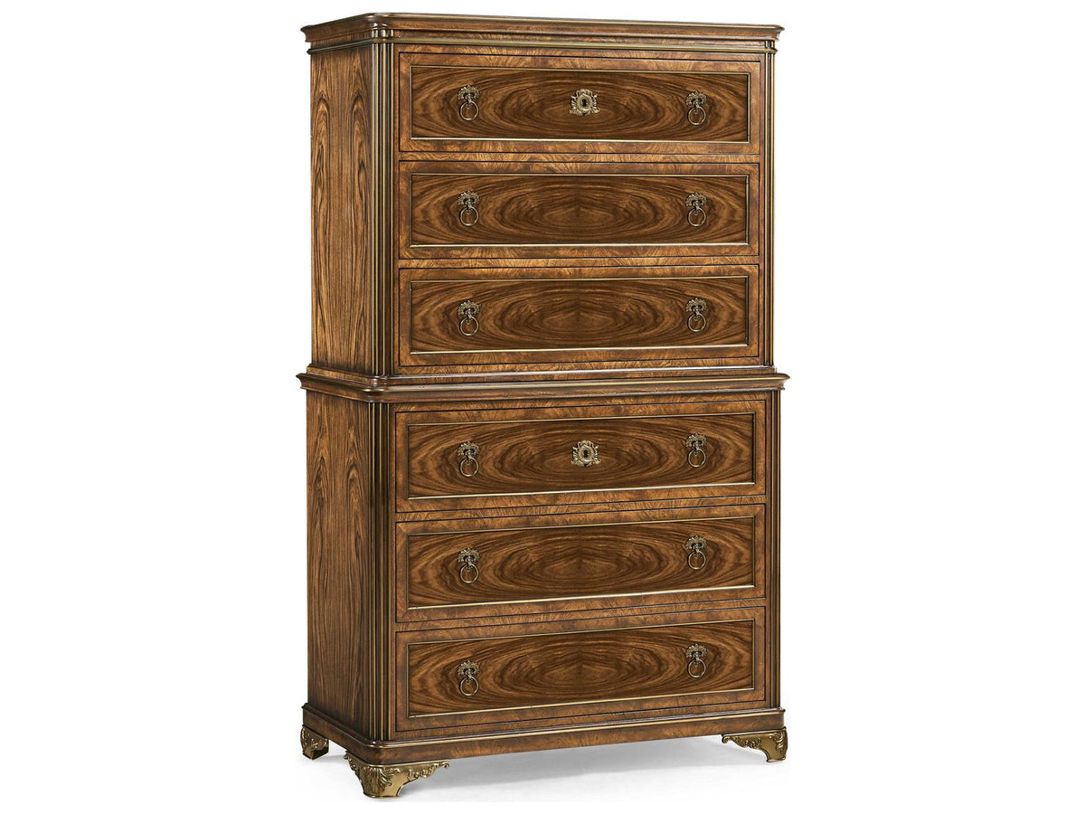 Viceroy Santos Brown Mahogany Wood Accent Chest with Brass Inlay