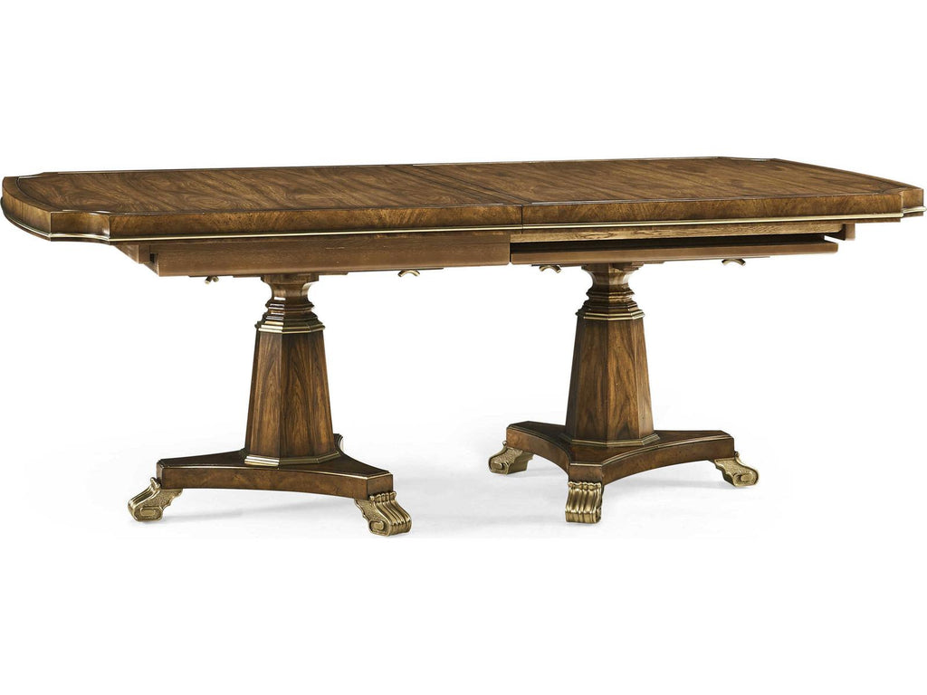 Viceroy Extendable Rectangle Dining Table in Brown Santos and Brass