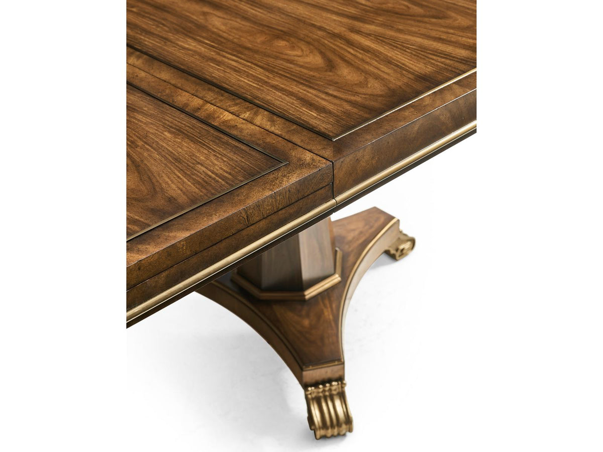 Viceroy Extendable Rectangle Dining Table in Brown Santos and Brass