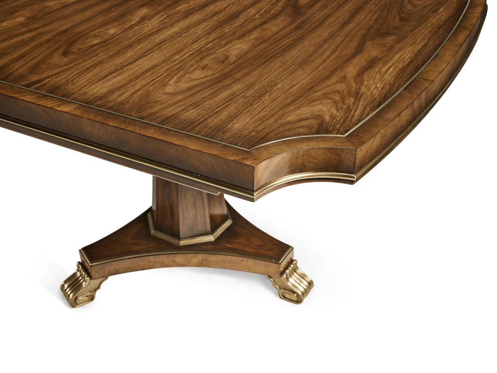 Viceroy Extendable Rectangle Dining Table in Brown Santos and Brass