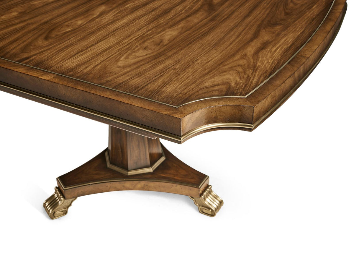 Viceroy Extendable Rectangle Dining Table in Brown Santos and Brass