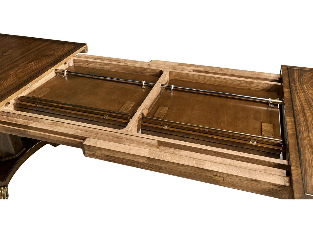 Viceroy Extendable Rectangle Dining Table in Brown Santos and Brass