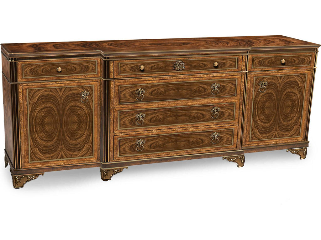 Viceroy Mahogany Wood Santos Brown Sideboard with Brass Inlay