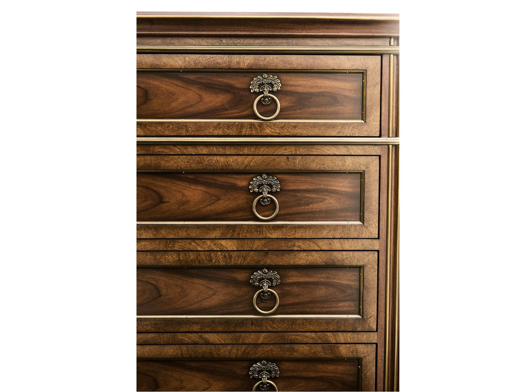 Viceroy Mahogany Wood Santos Brown Sideboard with Brass Inlay