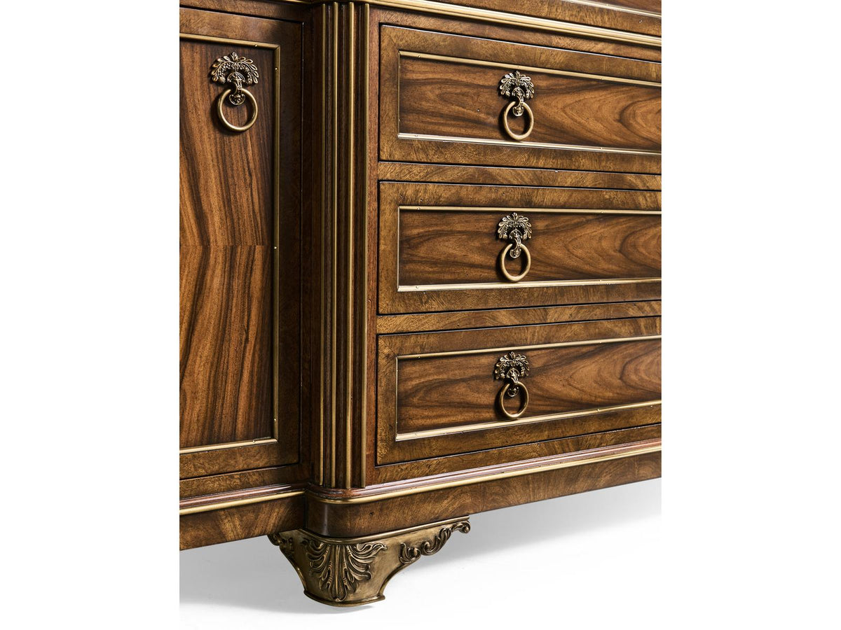 Viceroy Mahogany Wood Santos Brown Sideboard with Brass Inlay