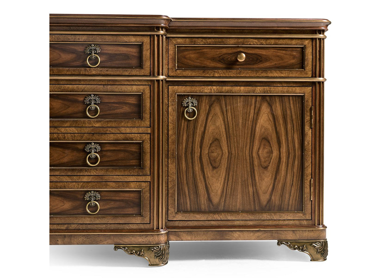Viceroy Mahogany Wood Santos Brown Sideboard with Brass Inlay