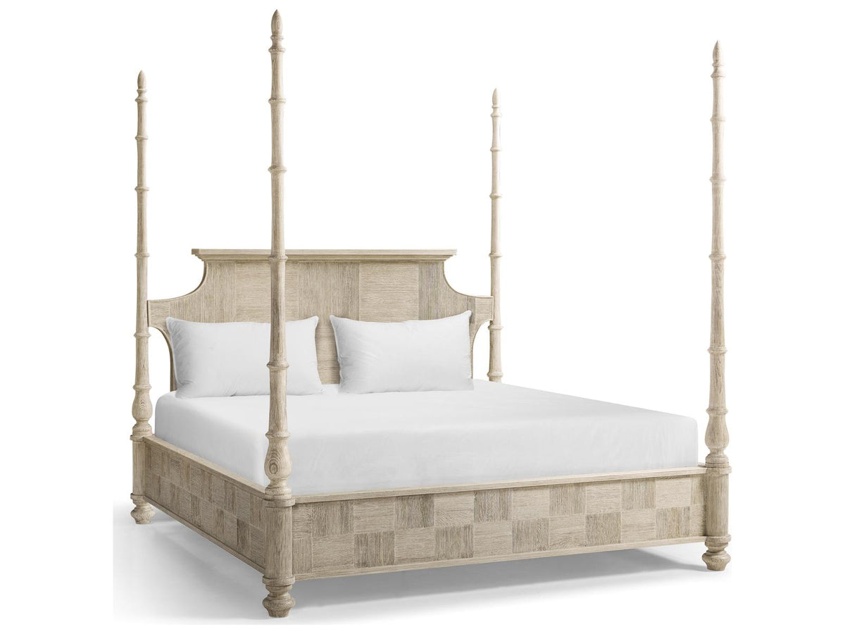 William Yeoward Bywater King Poster Bed in Washed Acacia Oak