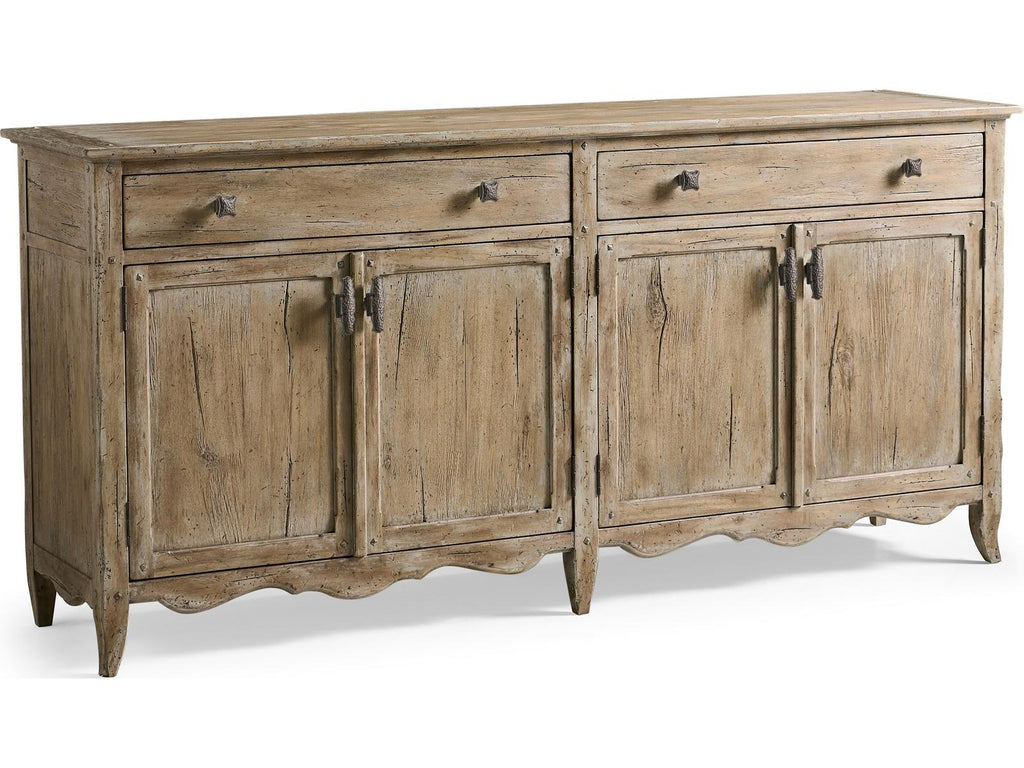 Caldera Oak Acacia Wood Sideboard and Mirror Set