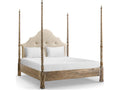 Caldera California King Four Poster Bed in Light Spain Painted Walnut Brown Acacia Wood