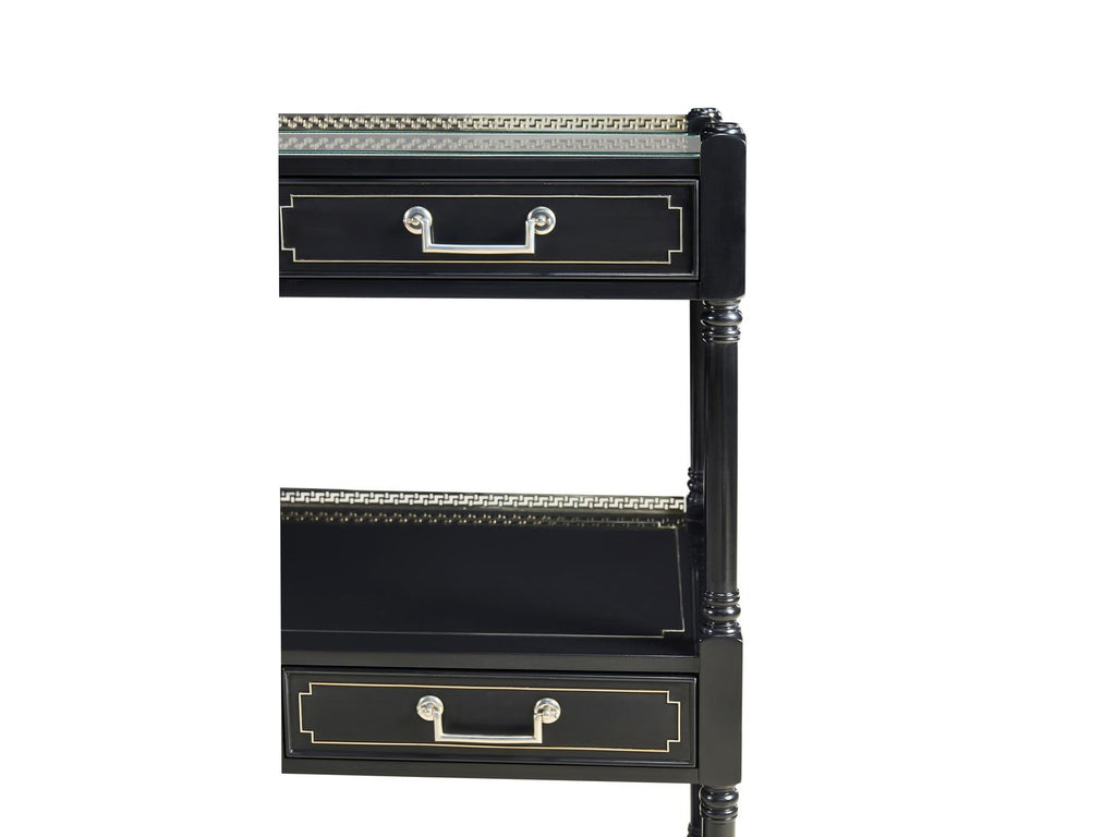 Reimagined Rectangular Wood Painted Formal Black Console Table