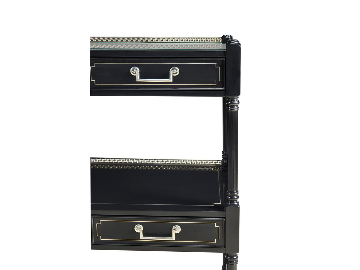 Reimagined Rectangular Wood Painted Formal Black Console Table
