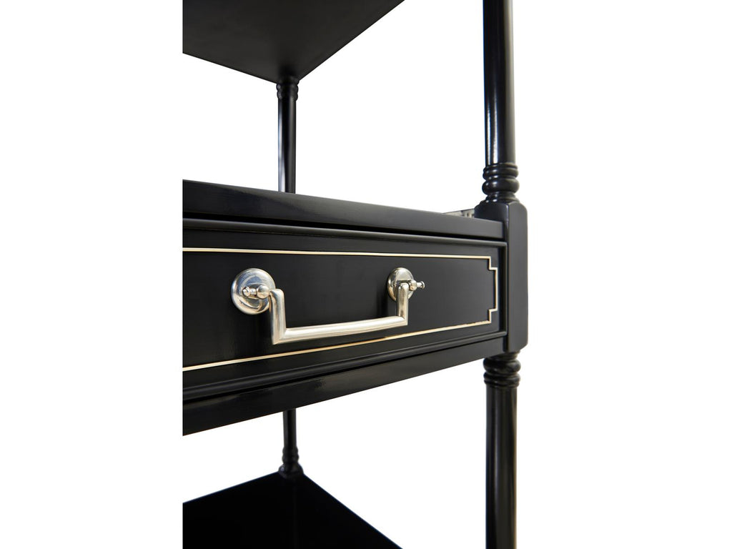 Reimagined Rectangular Wood Painted Formal Black Console Table