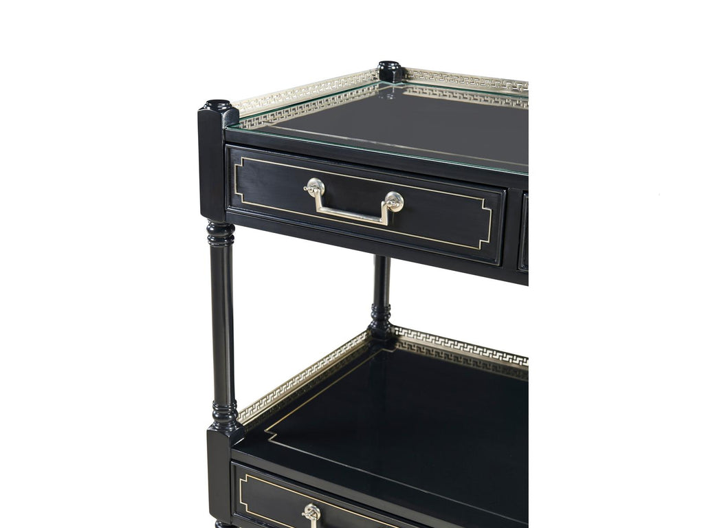 Reimagined Rectangular Wood Painted Formal Black Console Table