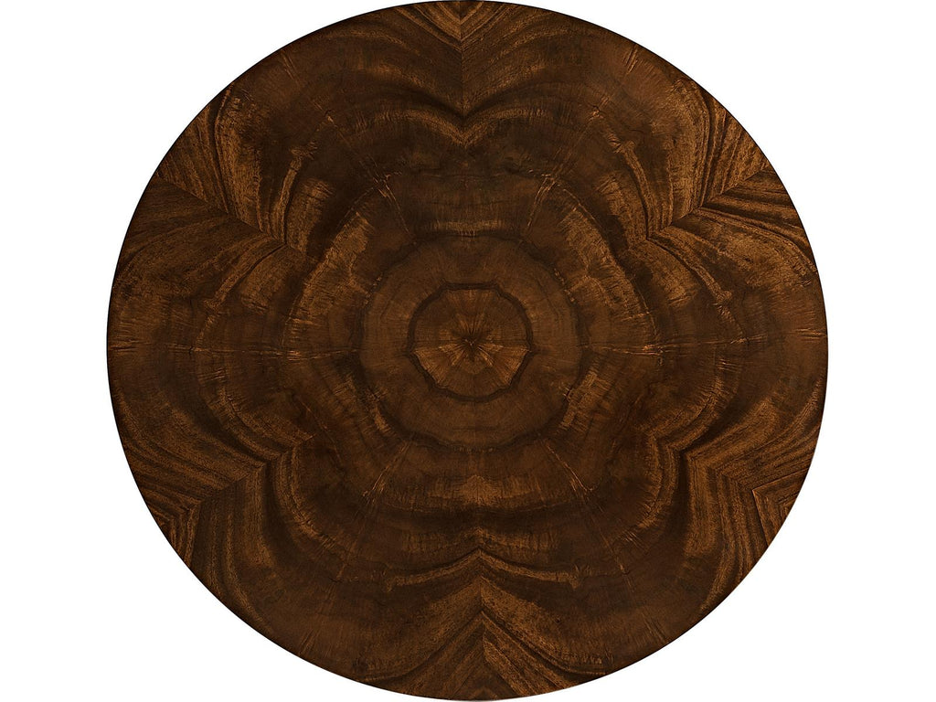 Jc Traditional Round Wood Brown Antique Mahogany End Table
