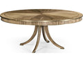 Hamilton Round Dining Table in Golden Amber Paldao Veneer and Brass