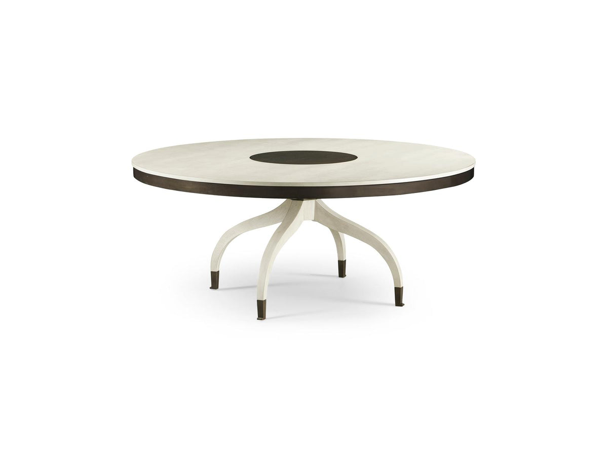 Reimagined Lodestone 72-Inch Round Dining Table in Country White Oak