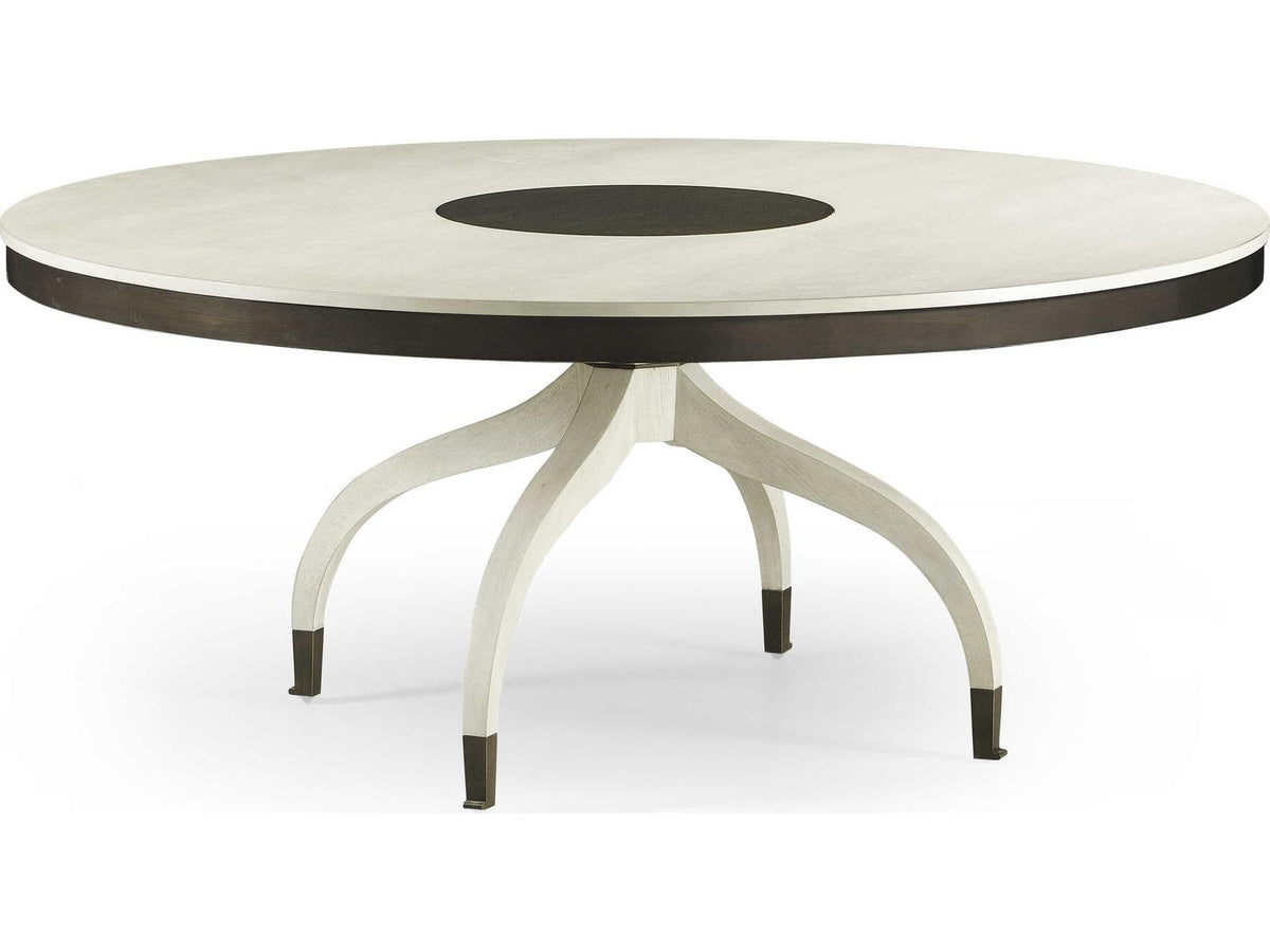 Reimagined Lodestone 72-Inch Round Dining Table in Country White Oak