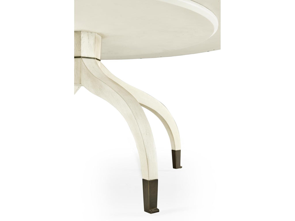 Reimagined Lodestone 72-Inch Round Dining Table in Country White Oak