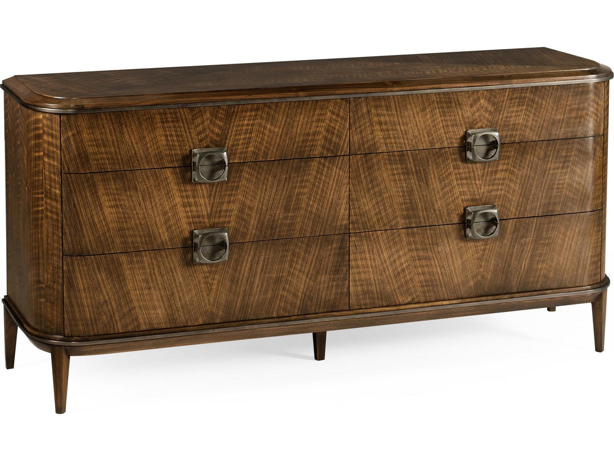 Toulouse 6-Drawer Walnut Wood Double Dresser