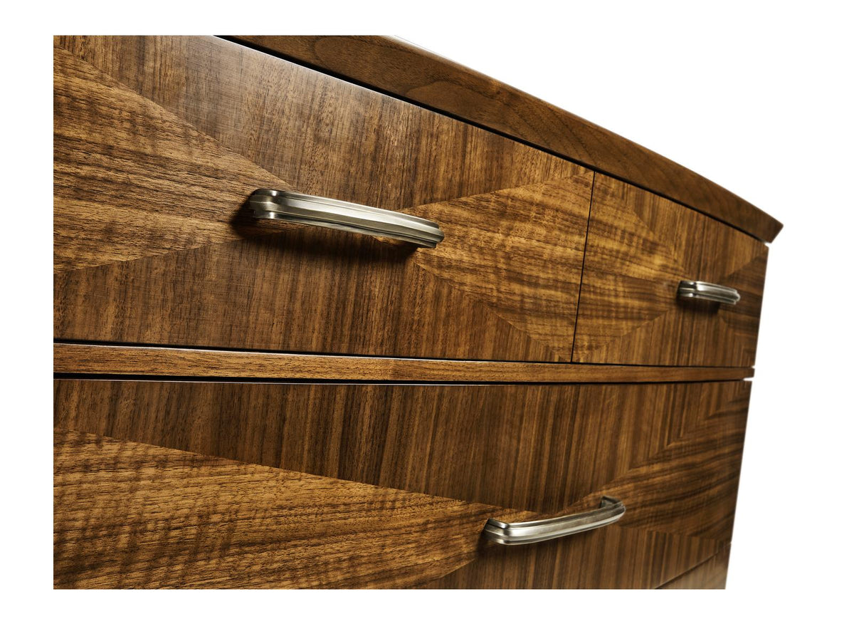 Toulouse 6-Drawers Walnut Wood Double Dresser