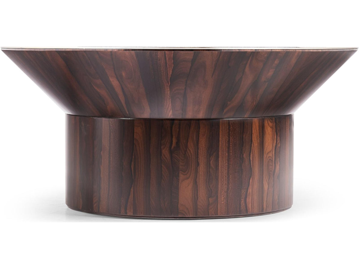 JC Modern Round Wood Natural Straw Coffee Table