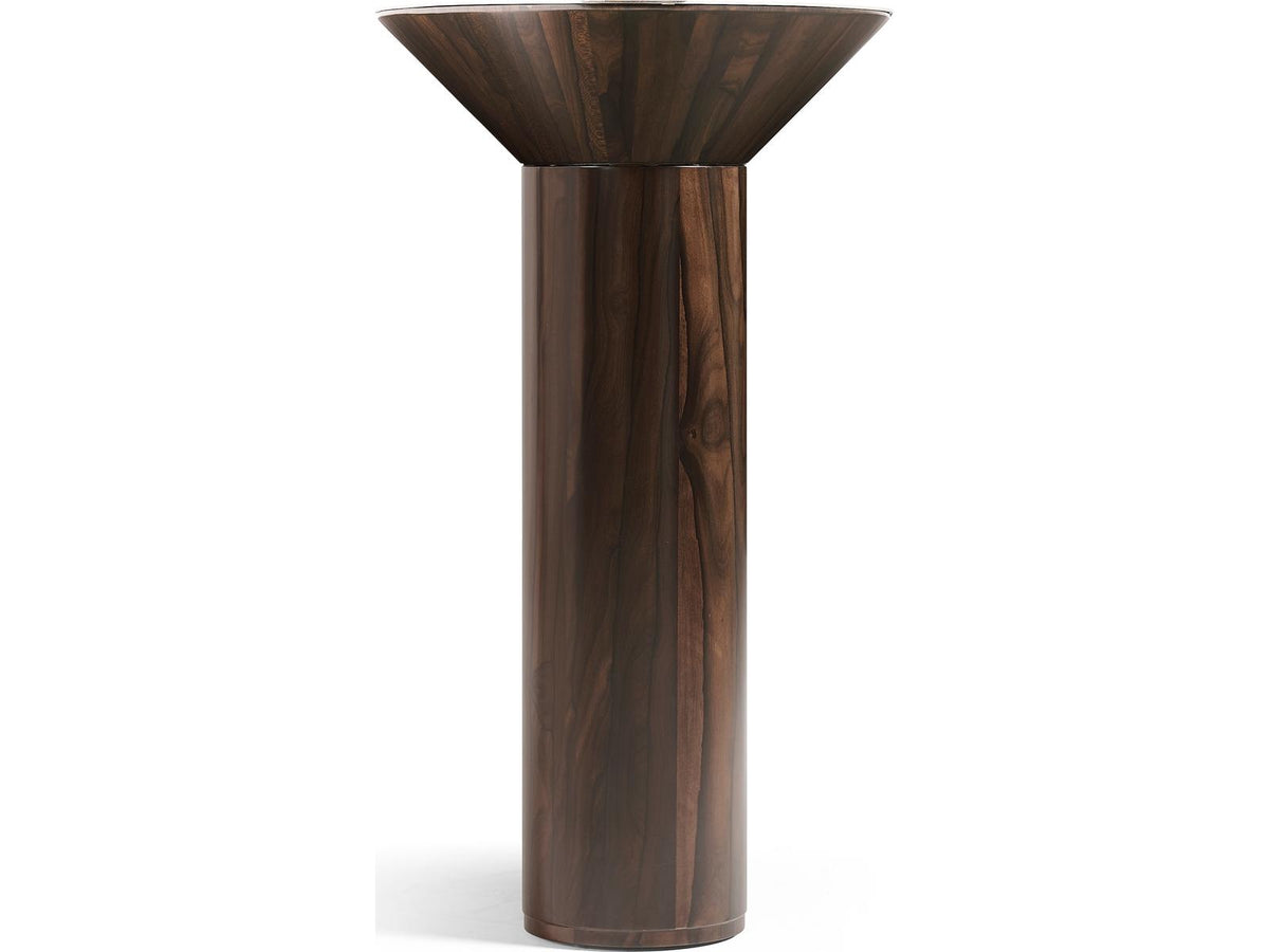 JC Modern Terra Oval Console Table in Natural Straw and Ziricote Wood