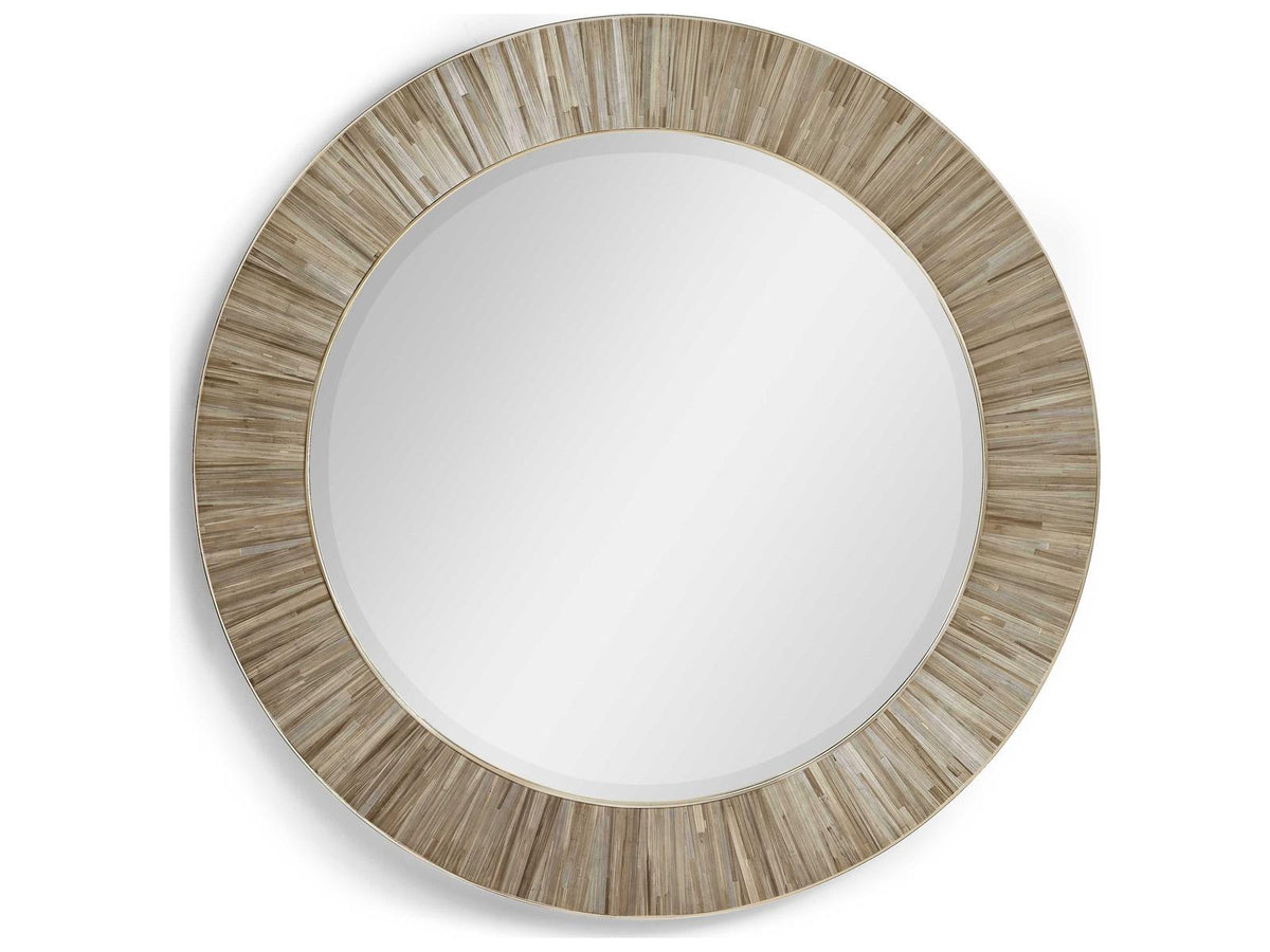 Jc Modern Oak Wood Natural Straw Sideboard and Mirror Set