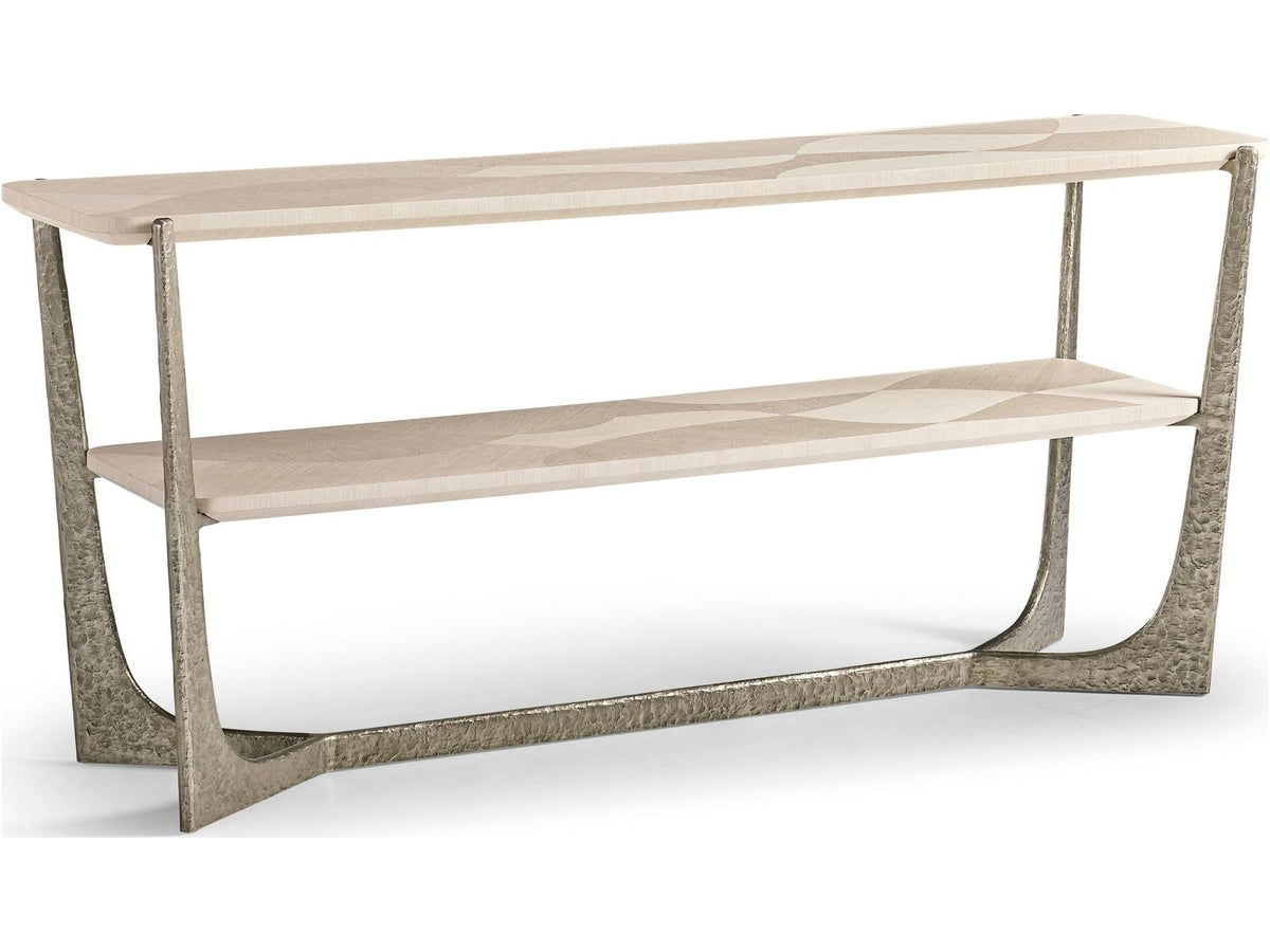 Tidepool Rectangular Wood Console Table in Natural Dyed Koto