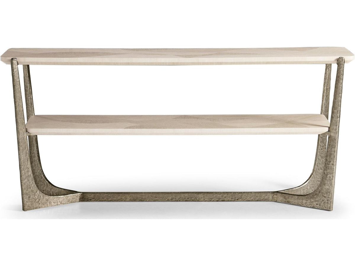 Tidepool Rectangular Wood Console Table in Natural Dyed Koto