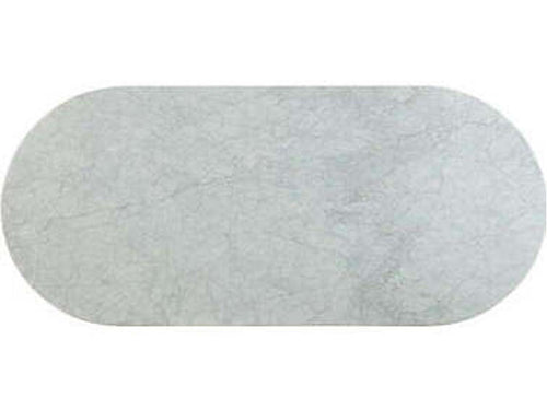 Alphaville Oval Marble Dining Table with Honed Brass Bases