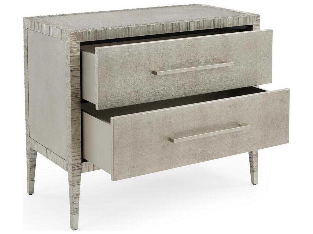 Carraway 2-Drawer Silver Nightstand