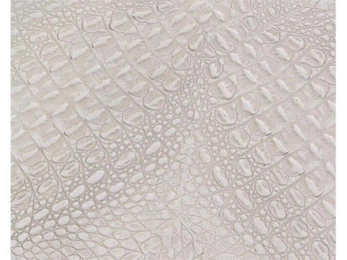 Kano Square Resin White Coffee Table with Crocodile Pattern