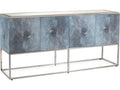 Clayton Four-Door Sideboard with Beveled Mirror Top and Polished Nickel Base