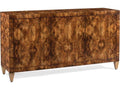 Woodcroft Three-Door Sideboard with European Walnut Burl and Aztec Gold Legs