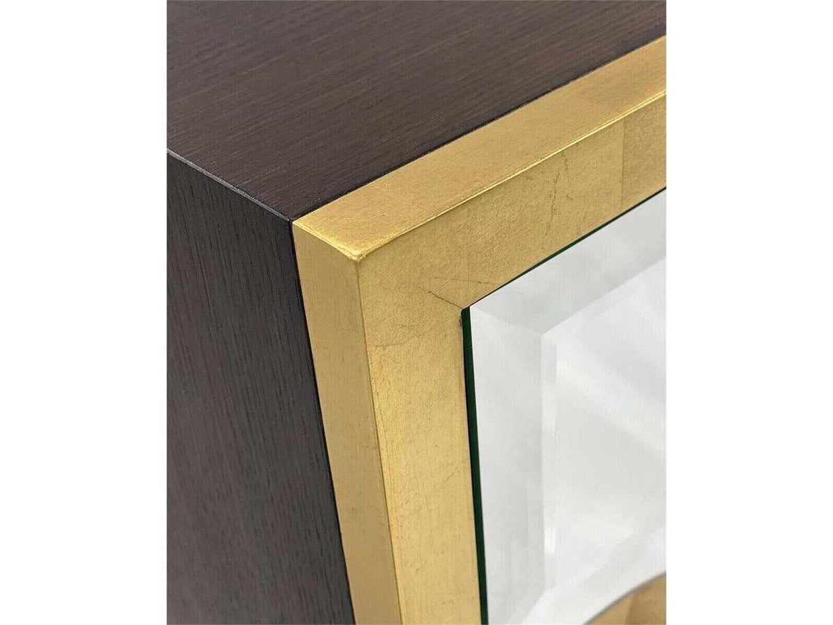 Ravine 6-Door Credenza Smoked Oak and Gold Mirror