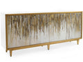 Ophelia 95-Inch Four-Door Sideboard in Beluga and Gold Coast Finish