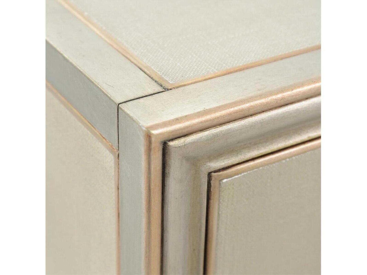 Mark McDowell Cefalu 5-Door Credenza in Burnished Pewter and Champagne