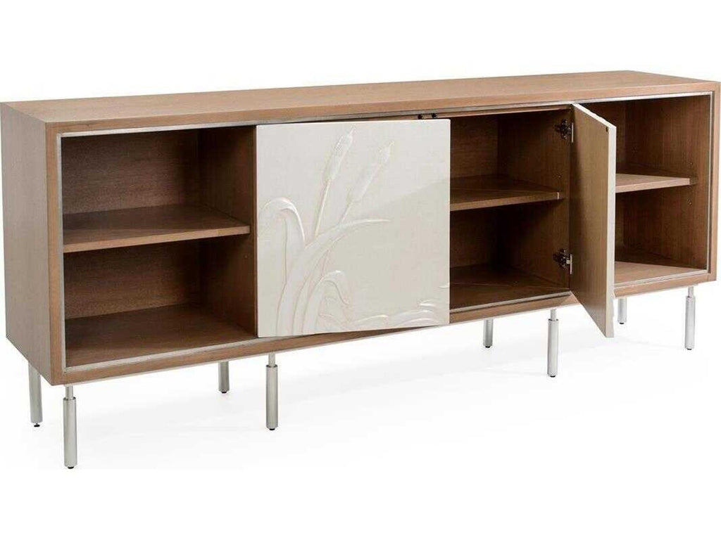 Bayside Sideboard in Suede Walnut with Coastal Motif