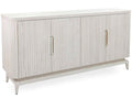 Brezza Four-Door Oak Wood Sideboard in White Washed Finish