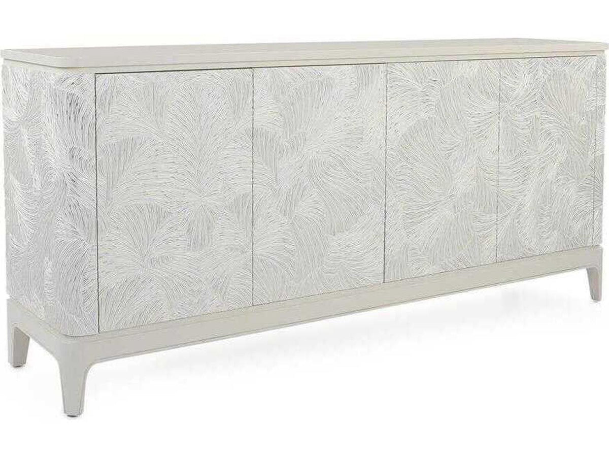 Ivory Palms 4-Door Beech Wood Sideboard in Silver Beluga and Ivory