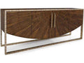 Korina 95 Inch Four Door Sideboard in Olive Brown and Valyrian Gold