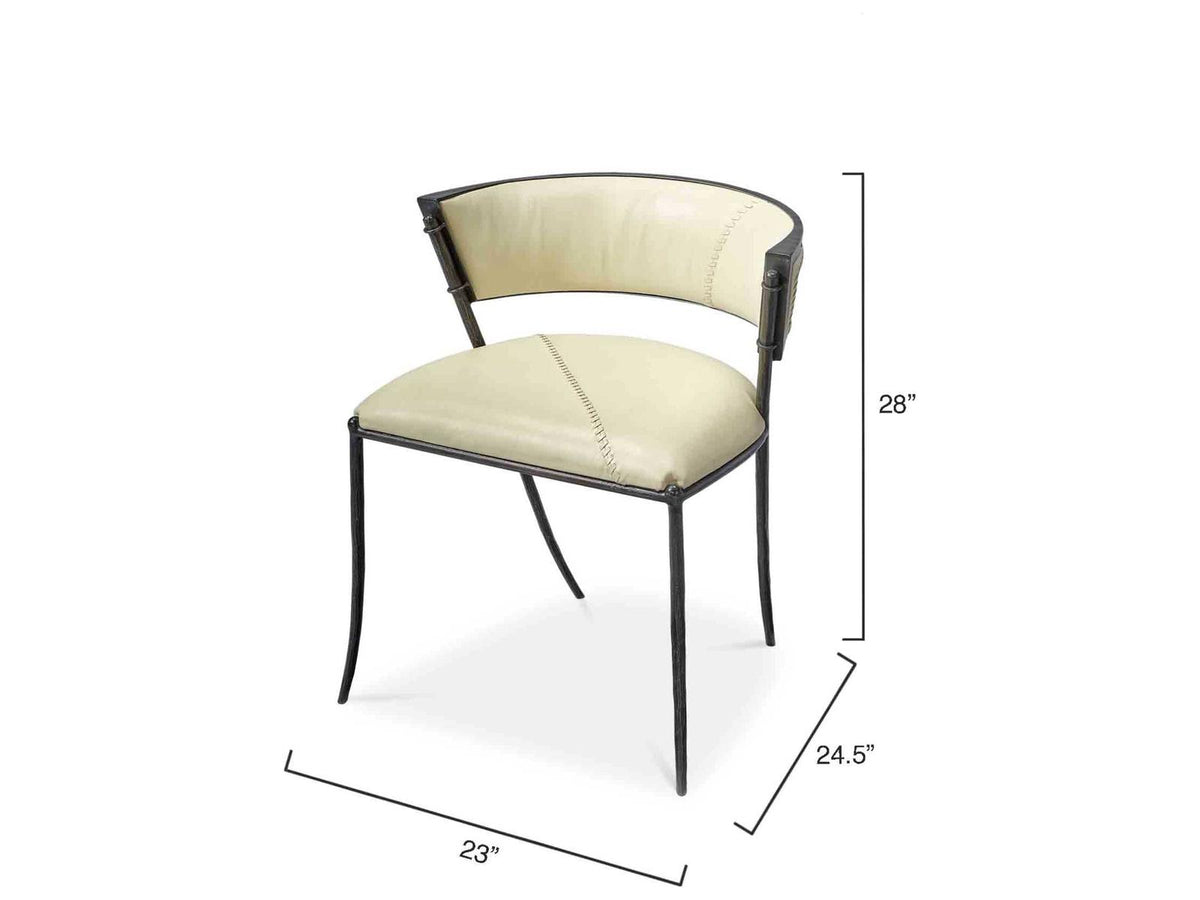 Nevado Leather Upholstered Side Dining Chair in Black