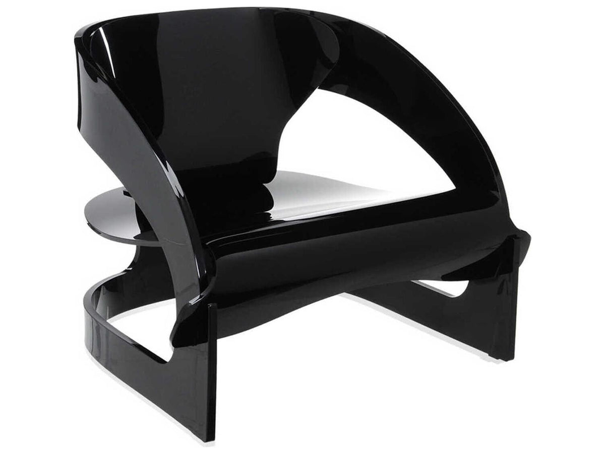 Joe Colombo Iconic PMMA Accent Chair in Opaque Black