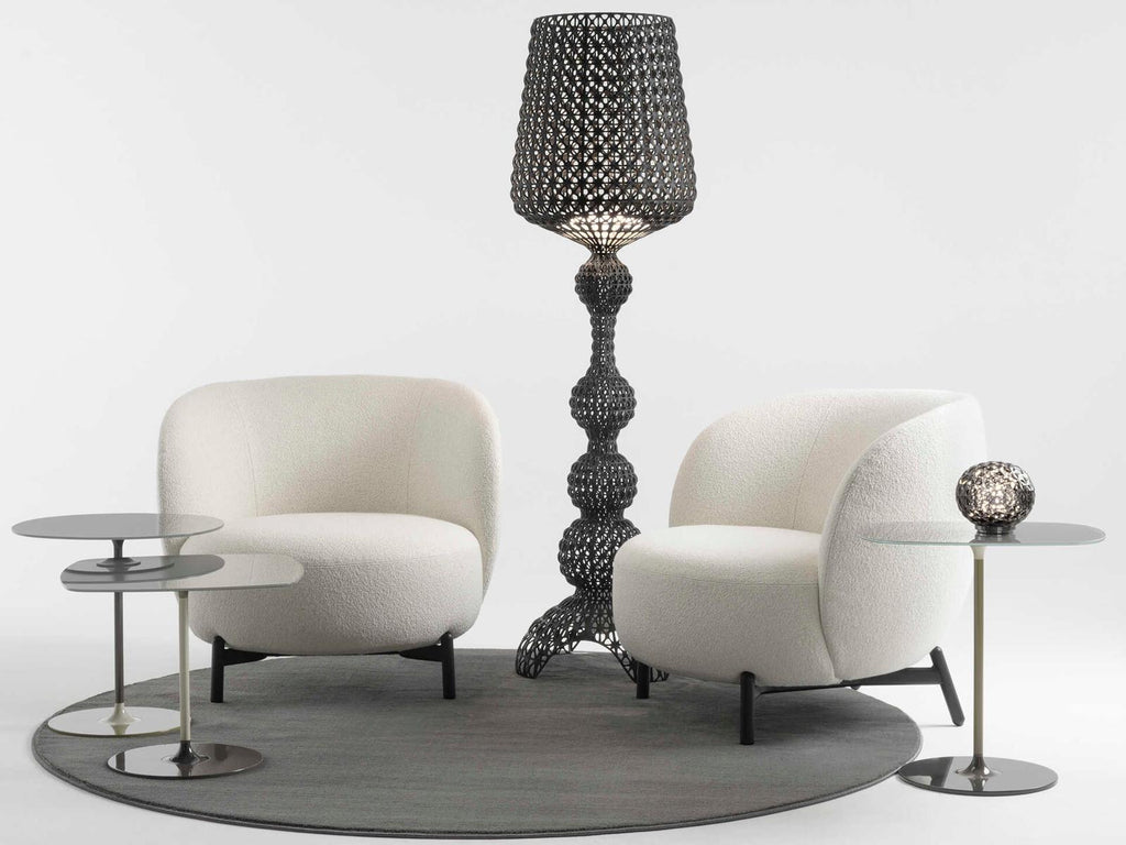 Lunam White Fabric Accent Armchair by Patricia Urquiola