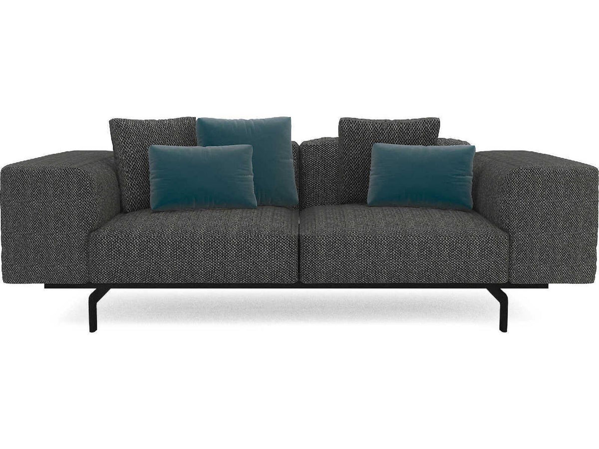 Largo 2-Seat Upholstered Sofa in Gubbio Dark Gray Fabric