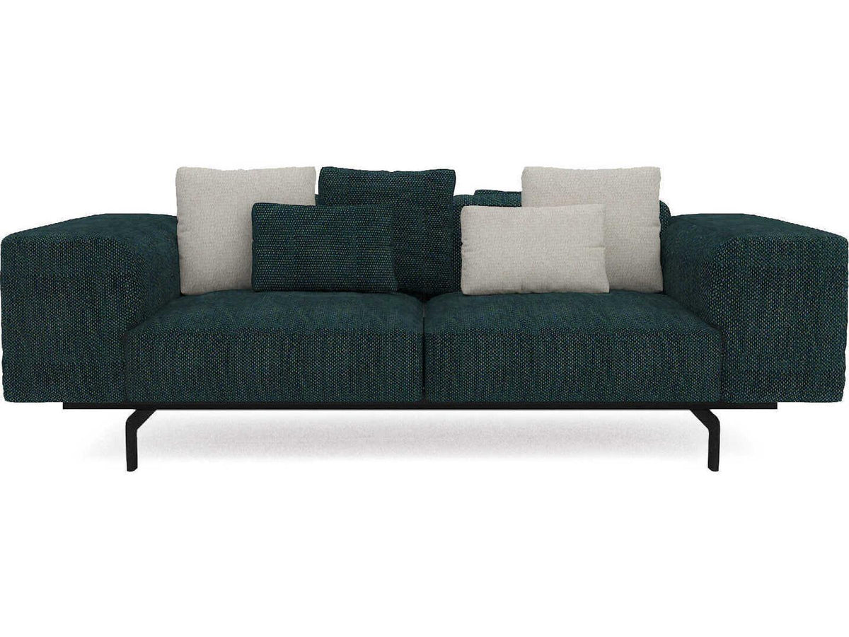 Largo 3-Seat Upholstered Sofa in Gubbio Green Fabric
