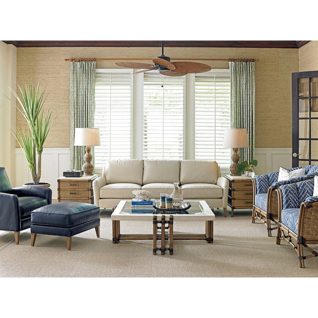 Tommy Bahama Home Twin Palms Coconut Grove Leather Sofa