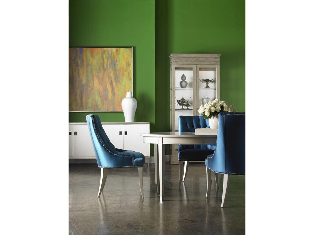 Ally Court Upholstered Dining Armchair in Fabric with Antique Walnut Finish